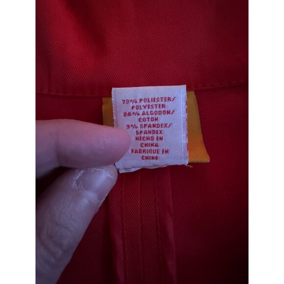 Ruby Rd. Women's 16W Button Front Jacket 3/4 Sleeves Red-Orange Pockets - Picture 12 of 13